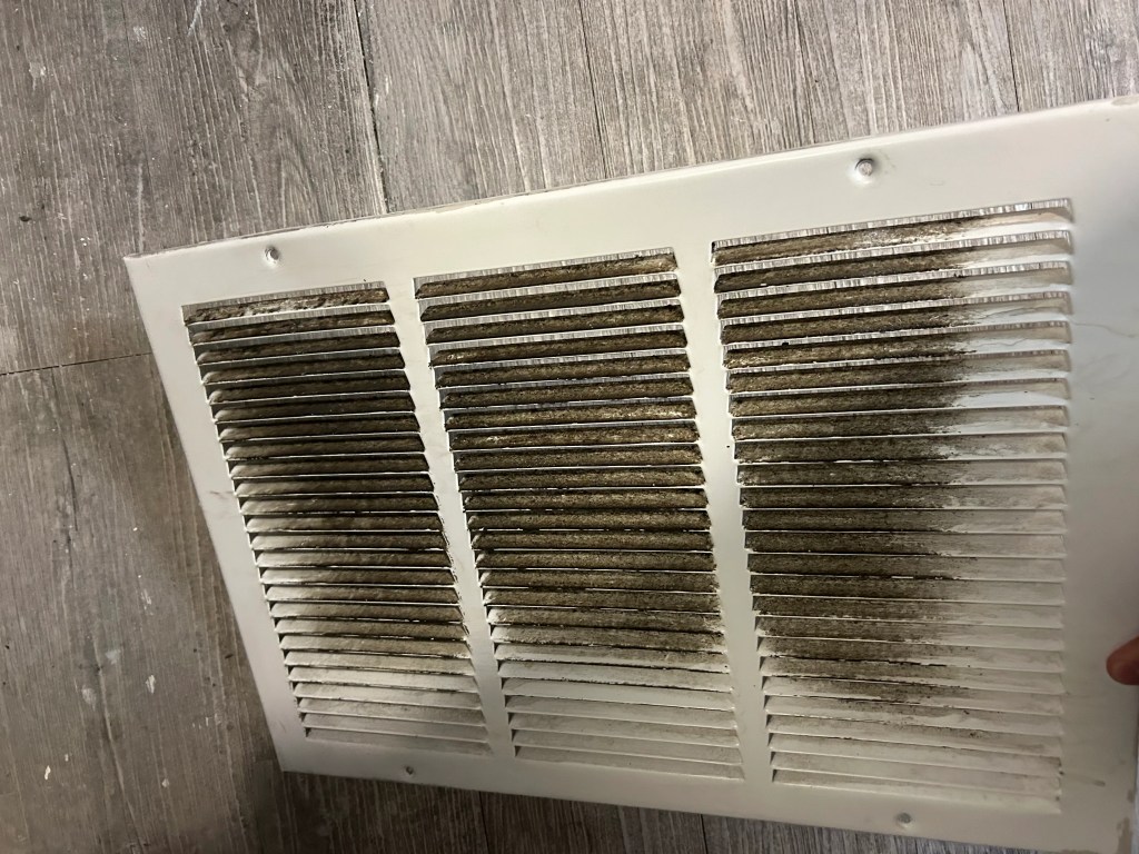 Dirty air vent likely contributing to mold smell in house