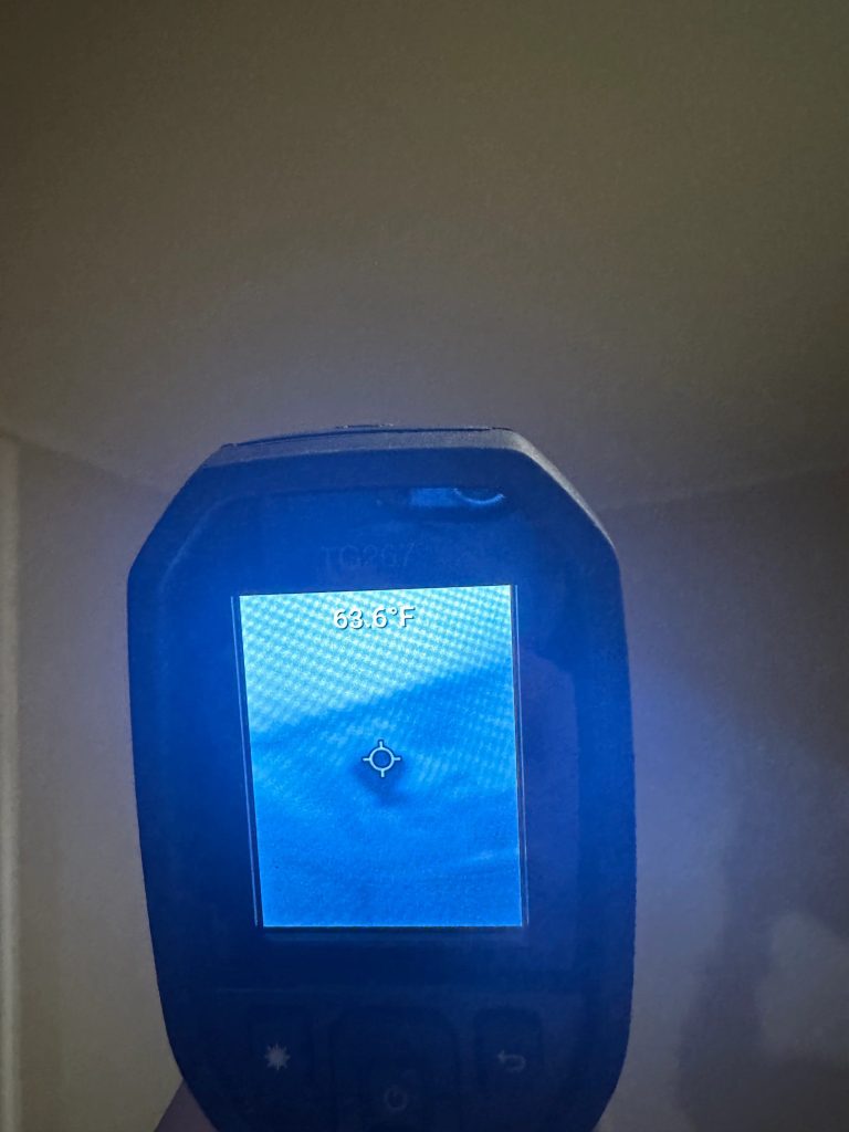 Thermal imaging scan used during a Denver mold inspection to detect hidden moisture behind wall