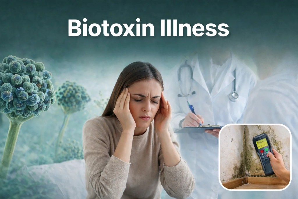 Biotoxin illness linked to mold exposure, showing common symptoms and environmental health concerns