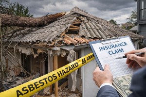 Does homeowners insurance pay for asbestos removal after storm damage exposes asbestos roofing