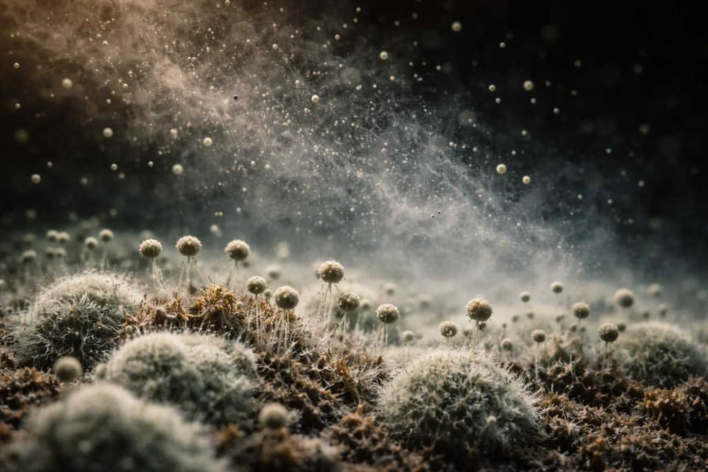 How do you kill mold spores in the air naturally when spores spread from active mold growth