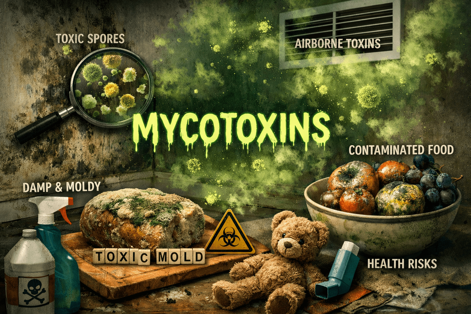 How to get rid of mycotoxins in your home caused by airborne toxins, mold spores, and contaminated indoor environments
