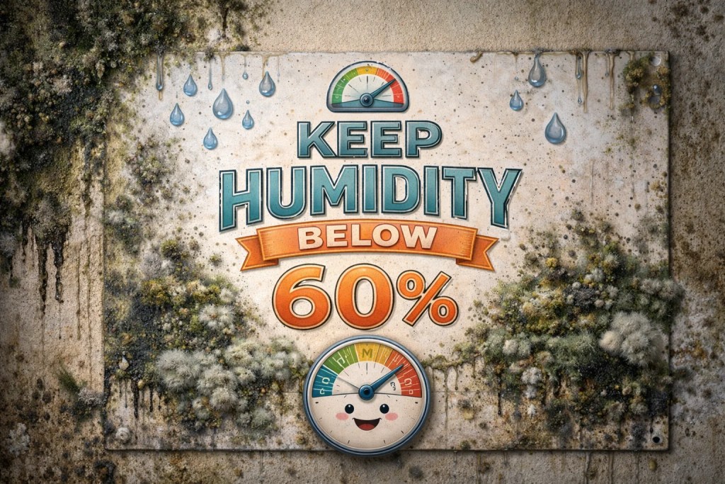 Humidity levels and moisture buildup demonstrating how to prevent mold during winter by keeping indoor humidity low