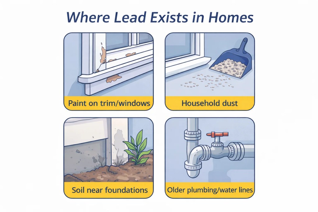 Common lead sources explained for lead and asbestos testing los angeles paint, dust, soil, plumbing