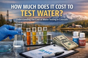 graphic of how much does it cost to test water in Colorado with lab samples and cost visuals