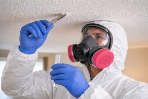 Image of how long asbestos testing takes starting with sample collection from a popcorn ceiling